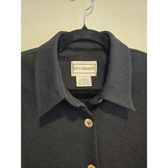 Vintage Karin Stevens Size 12 Button Down Jacket Preloved - Picture 3 of 6